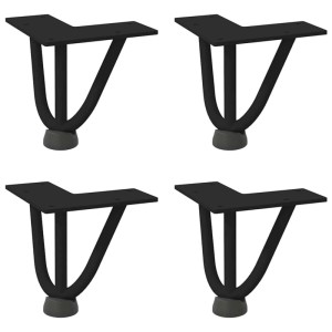 4er Set schwarze vidaXL Haarnadelbeine, 10 cm, aus Stahl für Couchtisch.