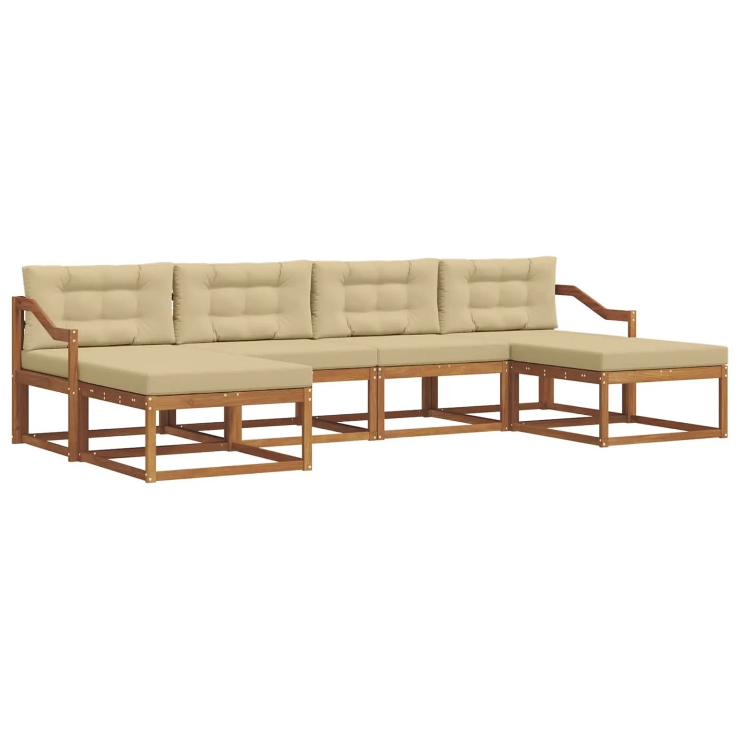 vidaXL Sofa Set mit Kissen 16-Tlg Natur und Beige 3367981