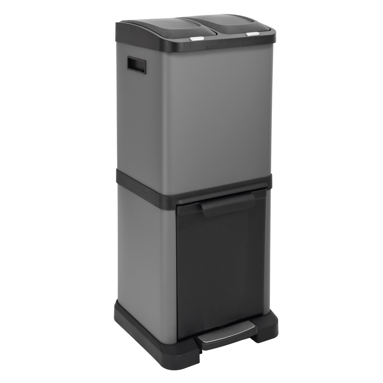 Svita 3xcombo 32L Mülleimer Mülltrennsystem Abfalleimer Mit Fächern Grau günstig online kaufen