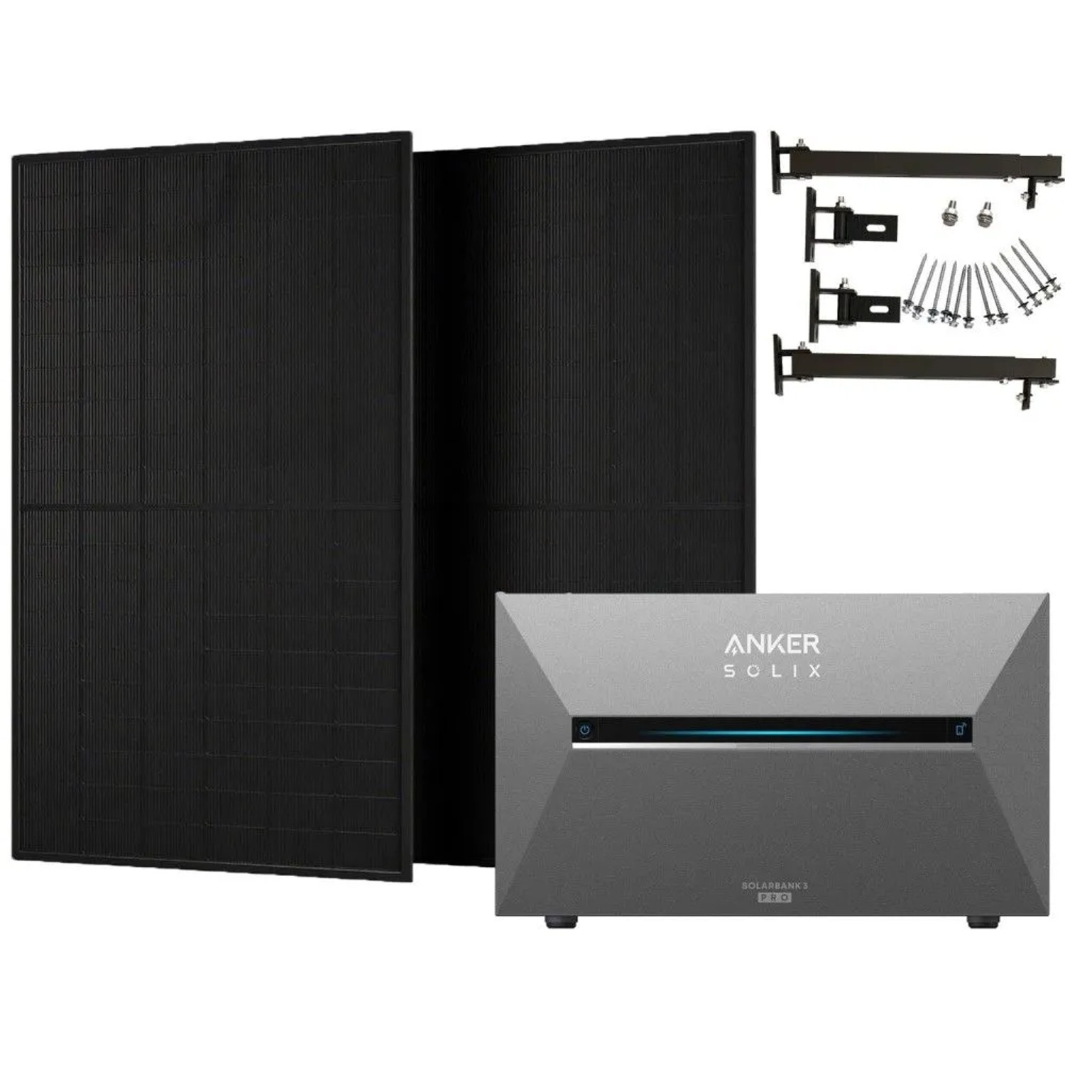 Anker Solix 1010 W Balkonkraftwerke mit Solarbank 3 Pro Mit Halterung für Flachdach