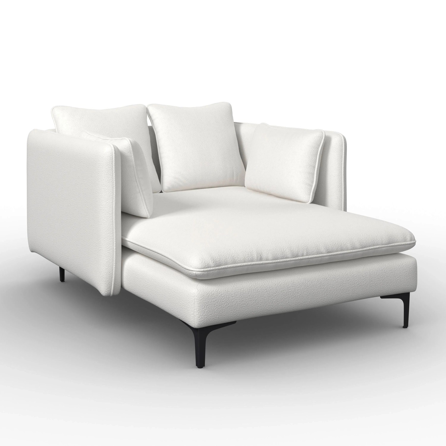 Bessagi Home Chaiselongue Sandy Cremeweiß Chenille