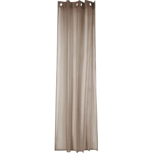 Beiger, lichtdurchlässiger Fenstervorhang mit Ösen, 140x245 cm, 2er-Set.