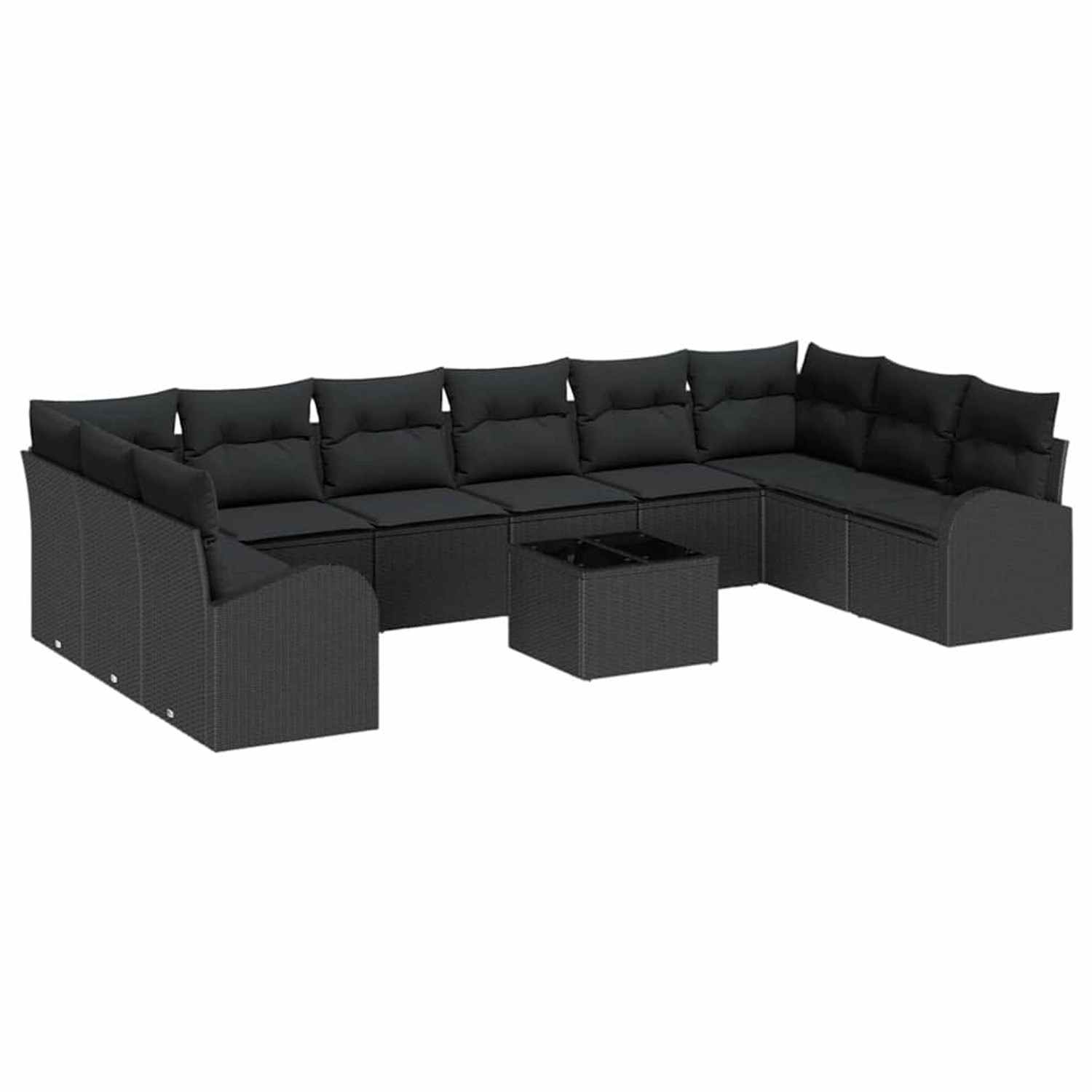 vidaXL Garten-Sofa-Set 11-Tlg Schwarz Poly Rattan 3346233 günstig online kaufen