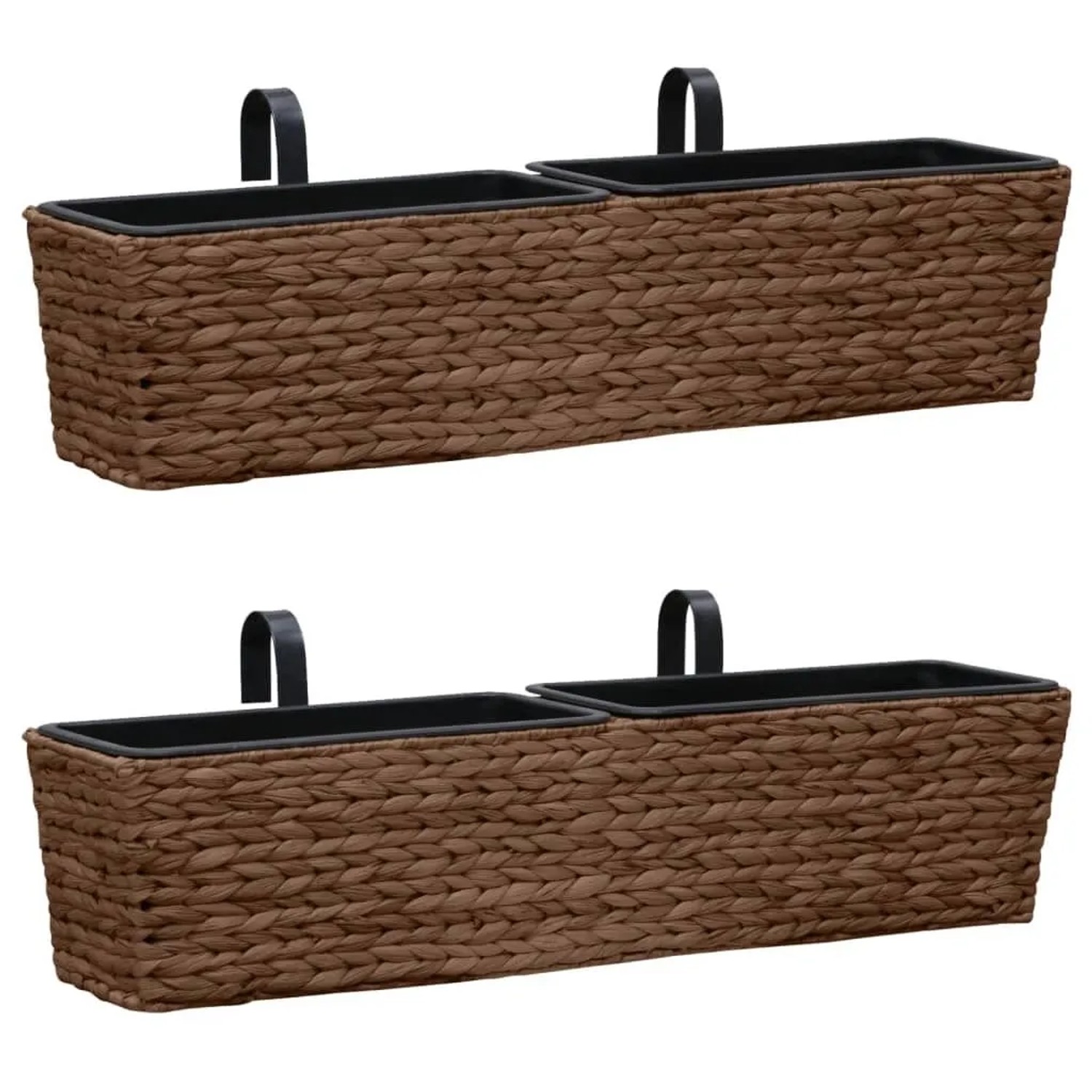 Furnicato Blumenkasten 2 Stk Wasserhyazinthe Braun