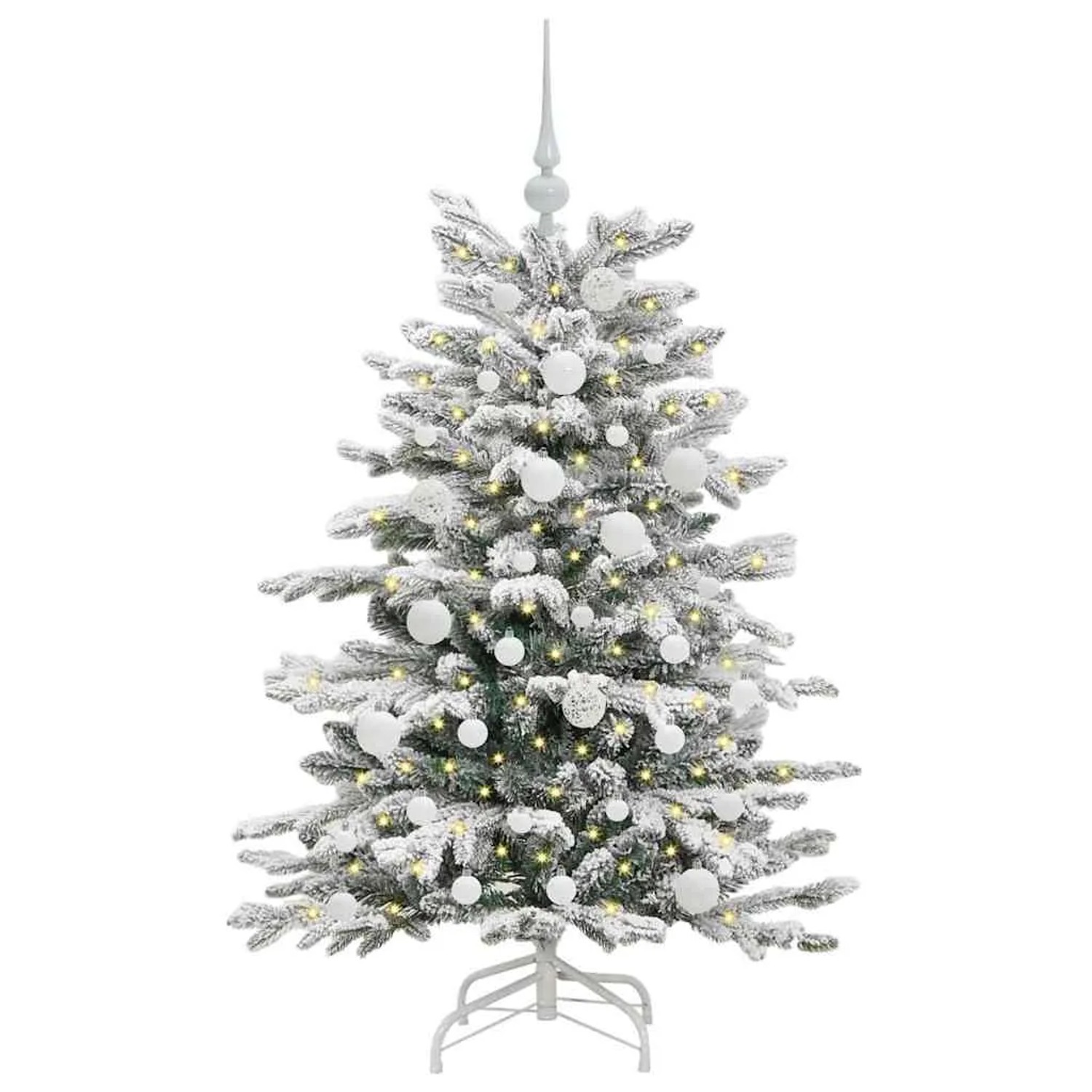 vidaXL Künstlicher Klappbarer Weihnachtsbaum Weiß 120 cm PE und PVC 3395625