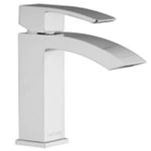 Eckige PaulGurkes Waschtischarmatur mit Wasserfallauslauf, verchromt.