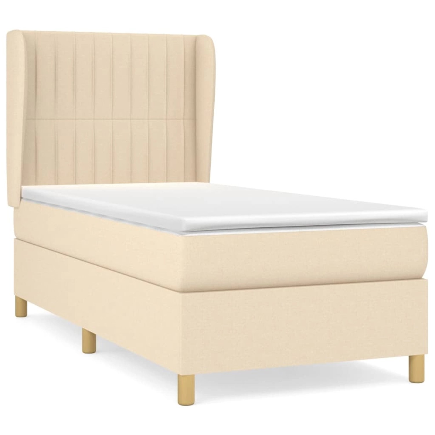 vidaXL Boxspringbett mit Matratze Creme 90x190 cm Stoff1372774 günstig online kaufen