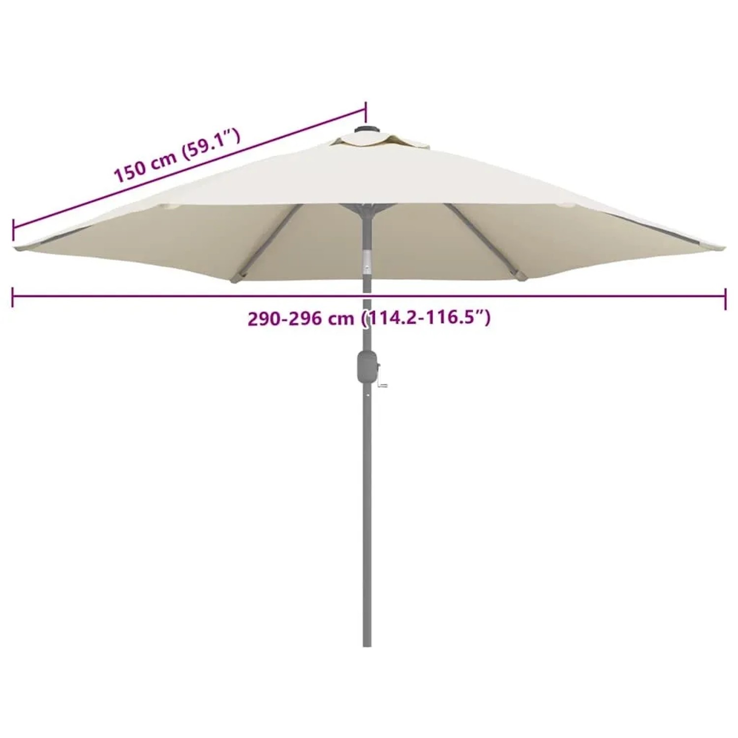 vidaXL Ersatzbezug für Sonnenschirm Sandweiß 300 cm 313795_7