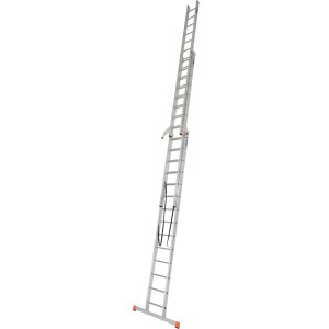 Krause Tribilo Vielzweckleiter 3x14 Sprossen, aus Aluminium, als Anlege-, Schiebe- und Stehleiter nutzbar.