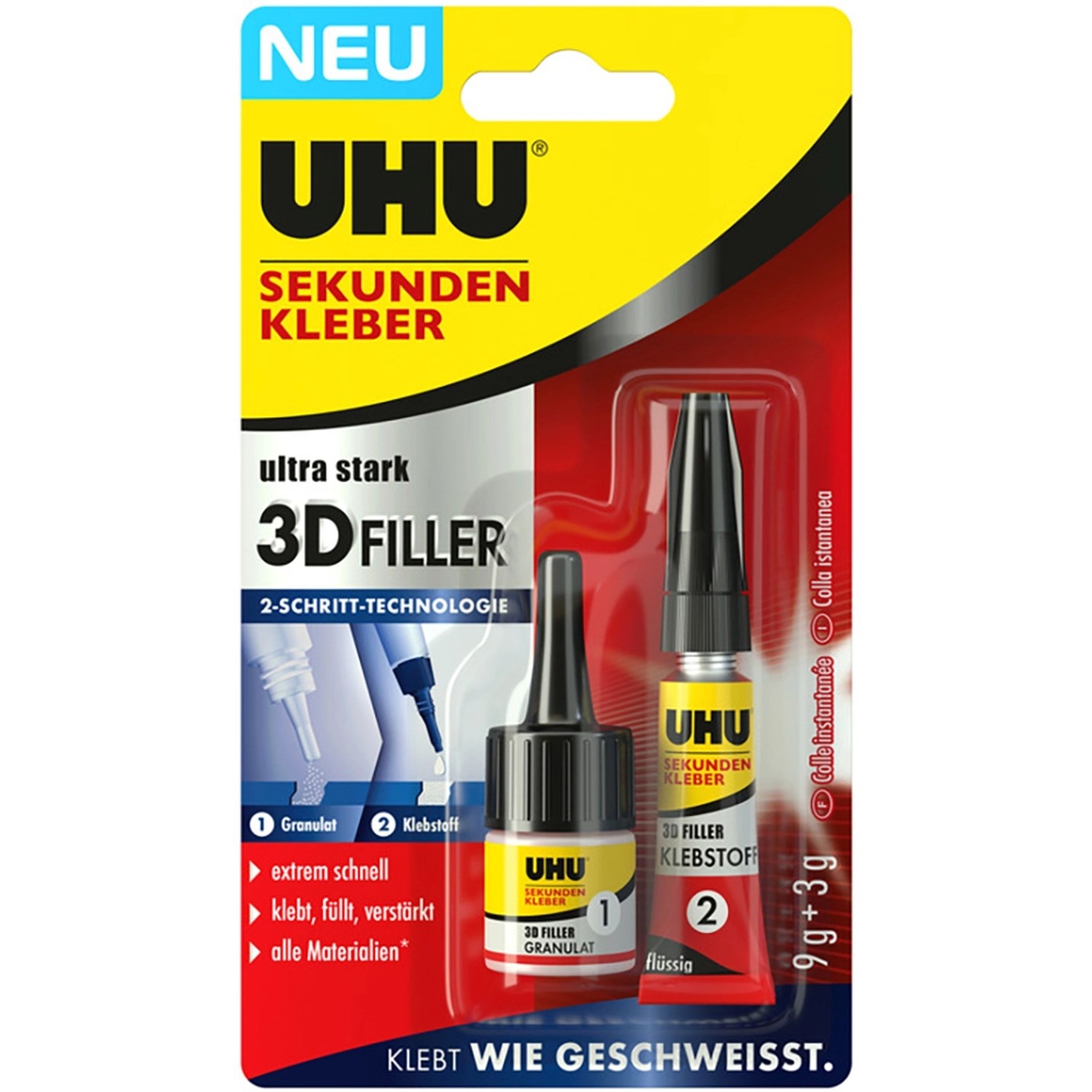 Uhu Sekundenkleber 3D Filler 3g + 9g