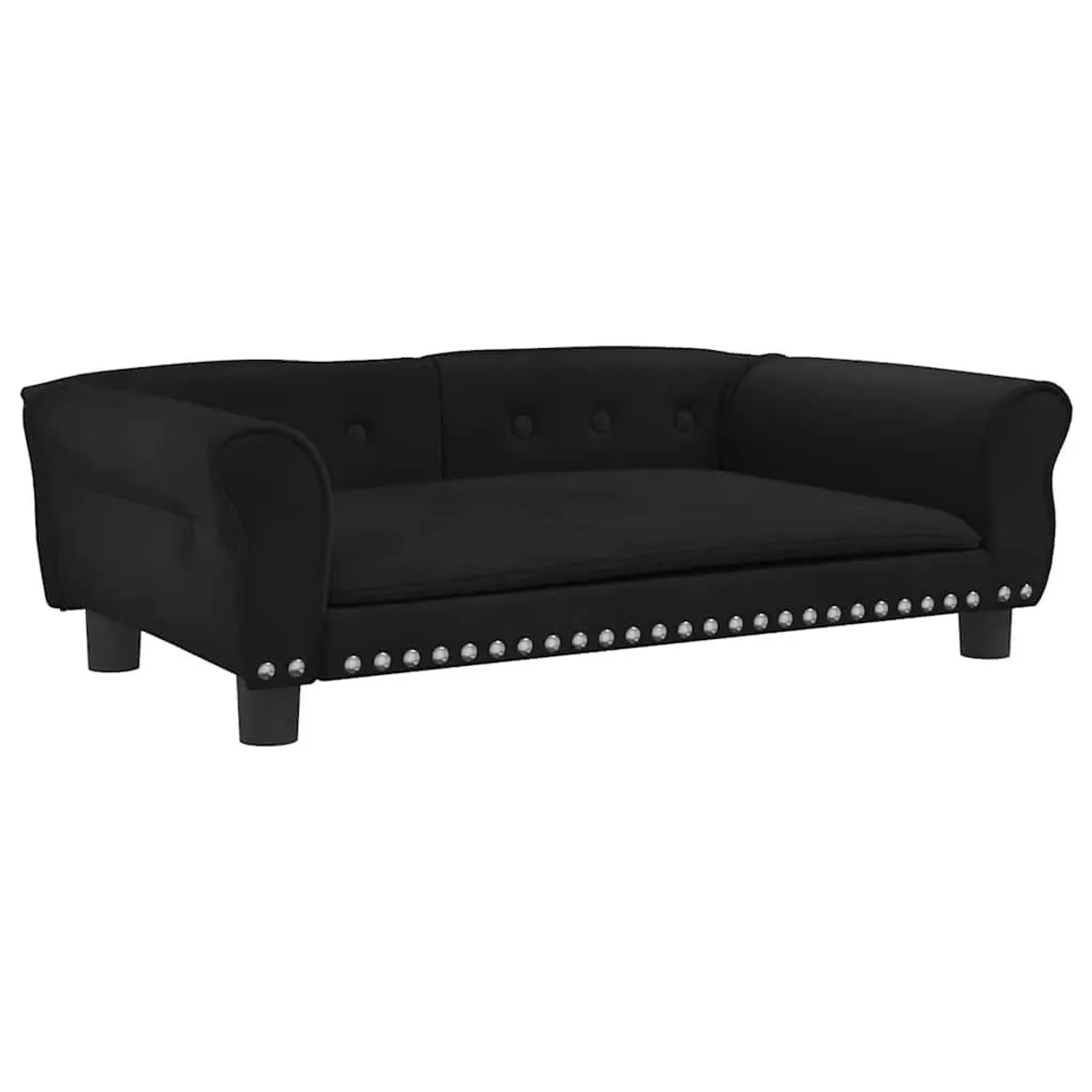 vidaXL Hundebett Schwarz 95x55x30 cm Samt 171814
