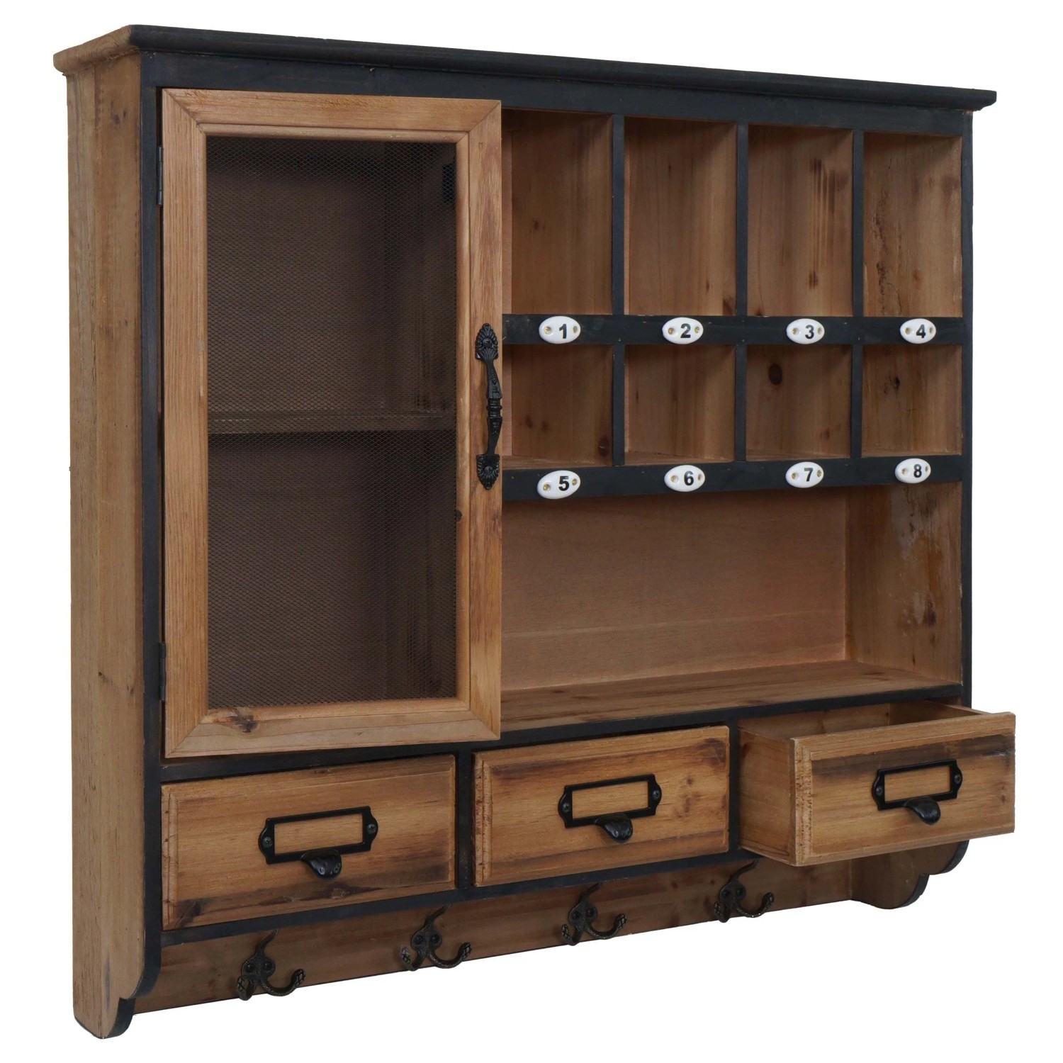 MCW Wandregal Q26 Vintage Shabby Holz 70x72x17cm