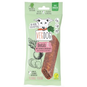 Vegdog Dentals XL: Spezialfutter für große Hunde zur Zahnpflege mit Tapioka und Rote Bete.