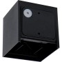Schwarze, eckige LED Außenwandleuchte (10x10x9,9cm) für Garten & Fassade.
