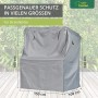 Graue Strandkorbhülle von Mehr Garten, wasserdicht und reißfest, 137x100x165/140 cm.