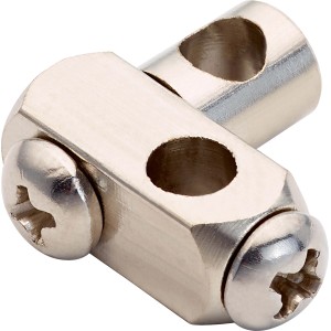 Verchromte Befestigung für Excenterstange mit Dichtung, Teil der Excentergarnitur.