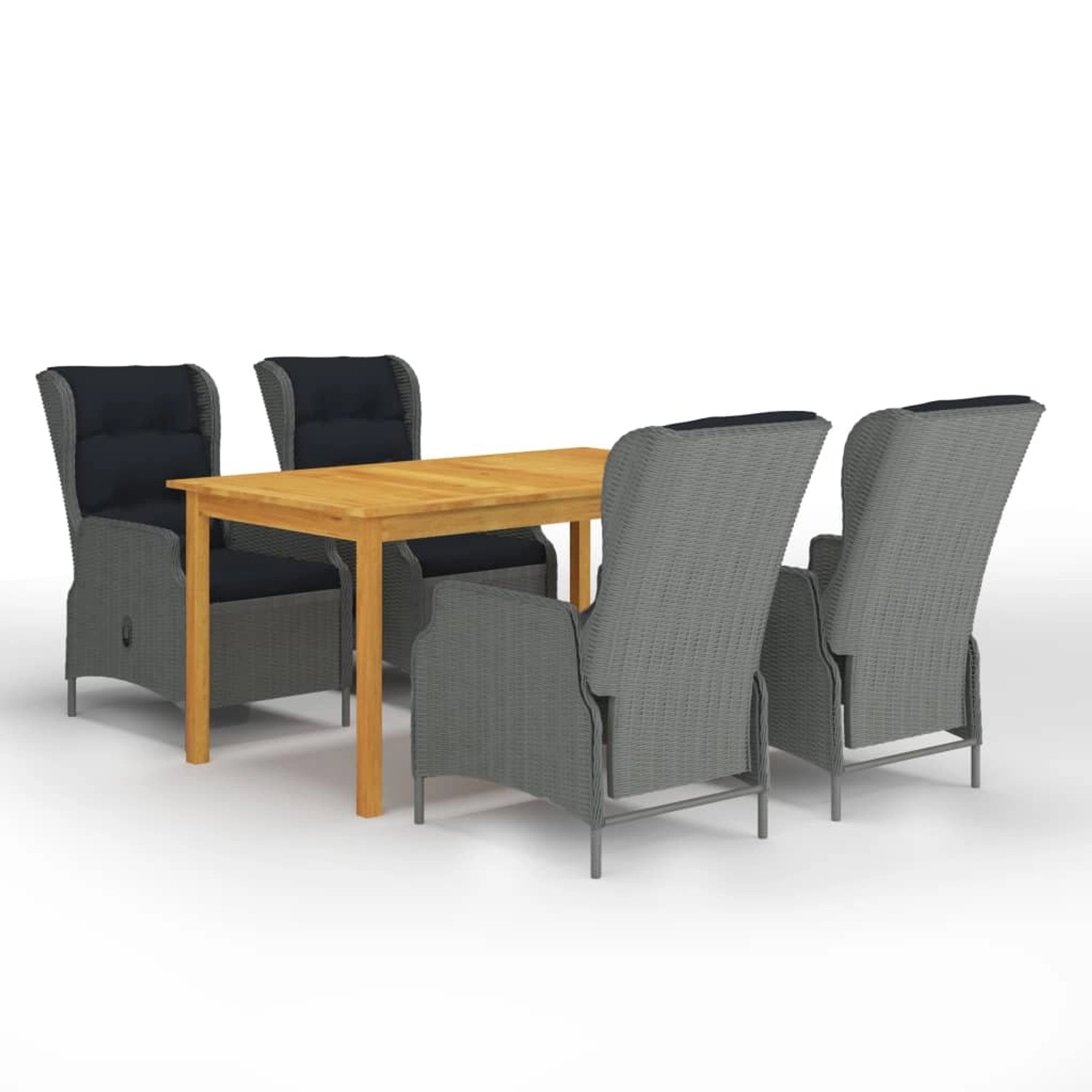 vidaXL 5-Tlg Garten-Essgruppe Hellgrau 3067839