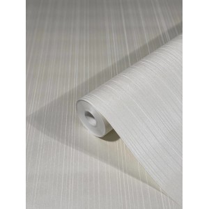 Glööckler Vliestapete Imperial Uni Streifen Weiß, Rolle mit feinen Streifen.