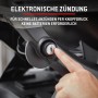 Detailaufnahme: Elektronische Zündung des Weber Gasgrills Q1100N. Einfaches Anzünden per Knopfdruck.