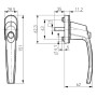 SOTECH Fenstergriff 45 Grad Raster mit Druckknopf 28 x 151 x 62 mm Weiß_3