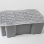 Grauer Eurobox-System Einsatzkasten 1/4 mit transparentem Deckel. Aufbewahrungsbox für Ordnung.