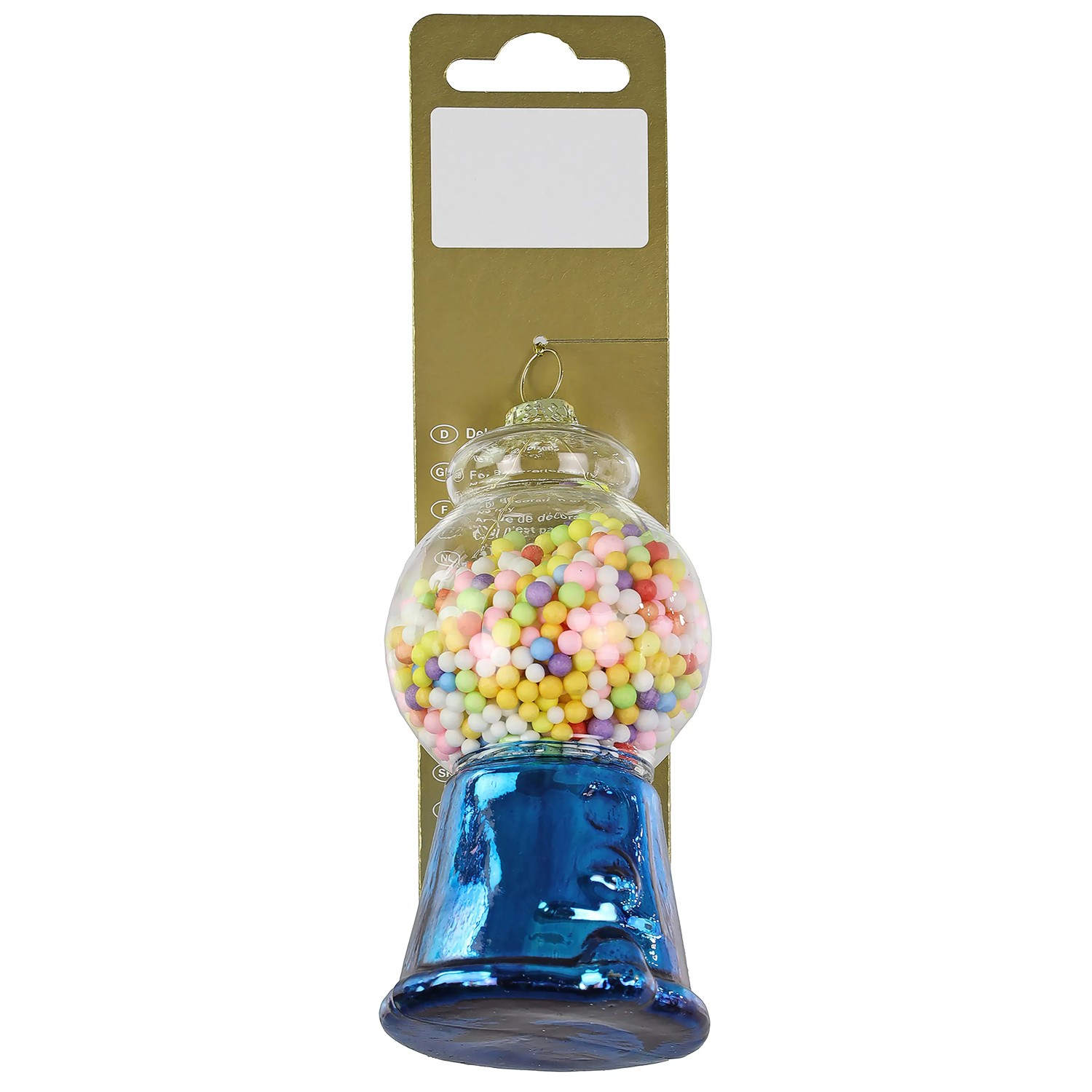 Weihnachts-Deko Automat aus Glas mit Kügelchen 5,3 cm x 11 cm Bunt