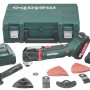 Metabo Akku-Multitool MT 18 LTX Compact im Set mit Zubehör, Akkus, Ladegerät und Koffer.