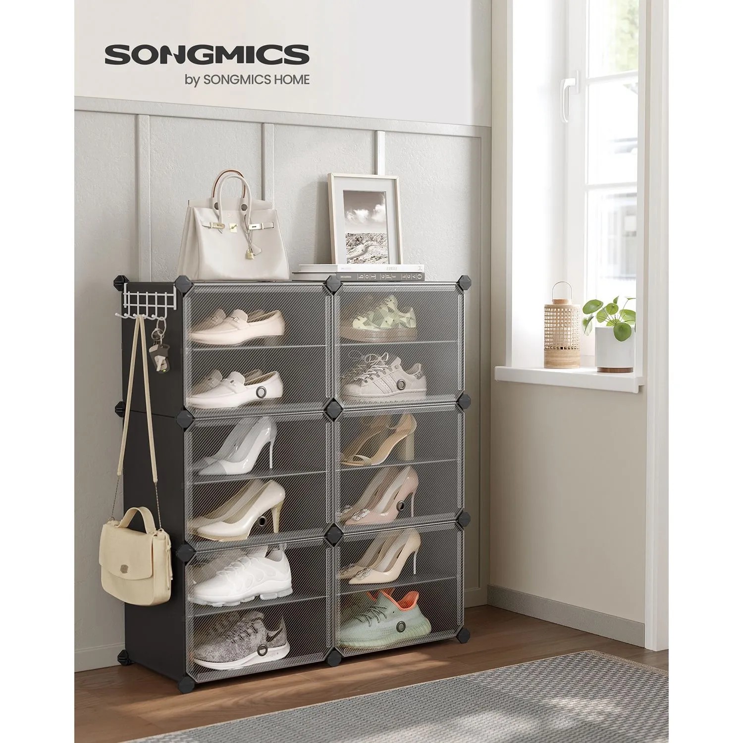 Songmics Schuhregal 6 Fächern 30 x 40 x 30 cm Schwarz kaufen bei OBI