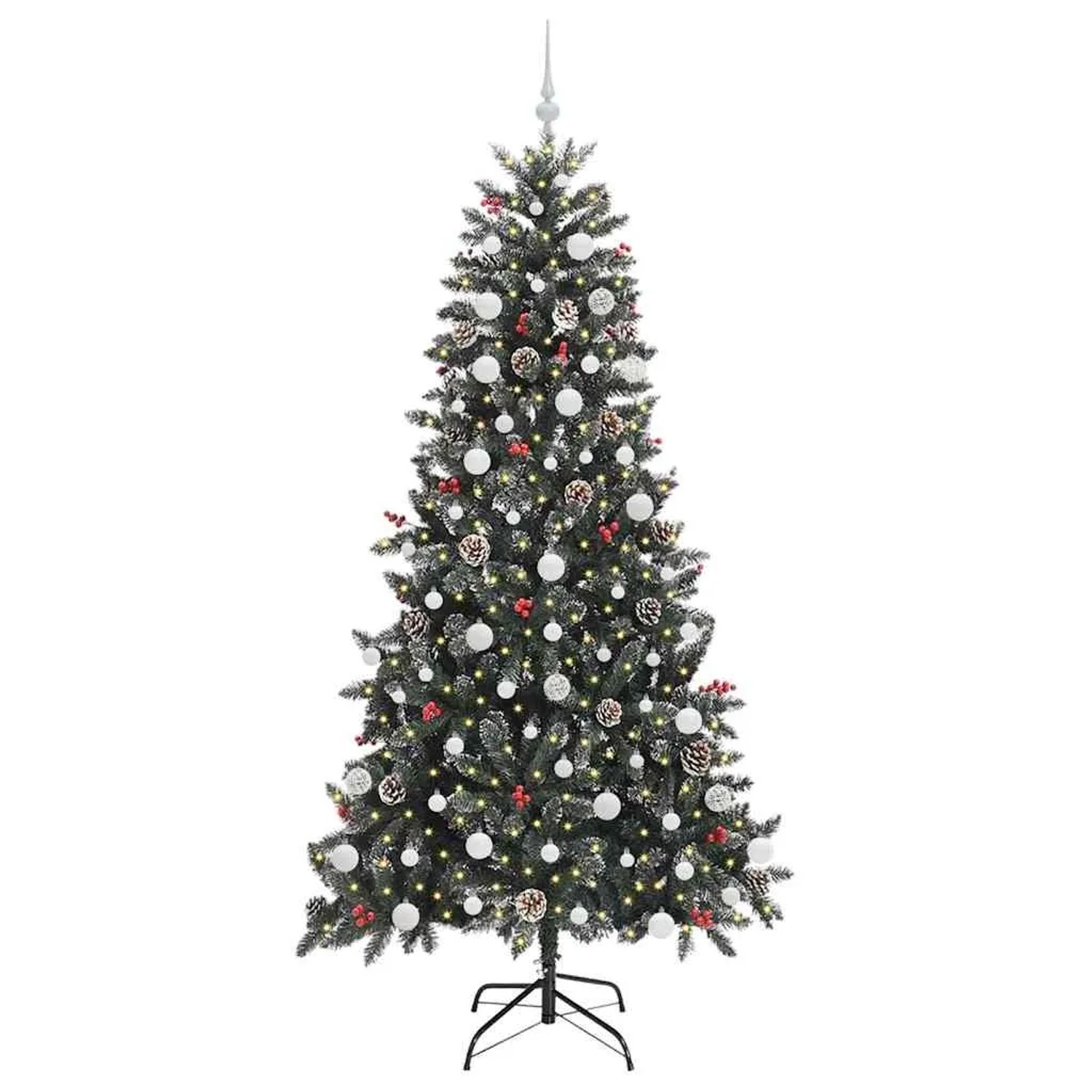 vidaXL Künstlicher Weihnachtsbaum mit 300 LEDs Grün 114 x 114 x 210 cm 3395895