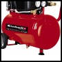 Roter Einhell Kompressor TE-AC 230/24 mit 24 l Tank und Manometer.