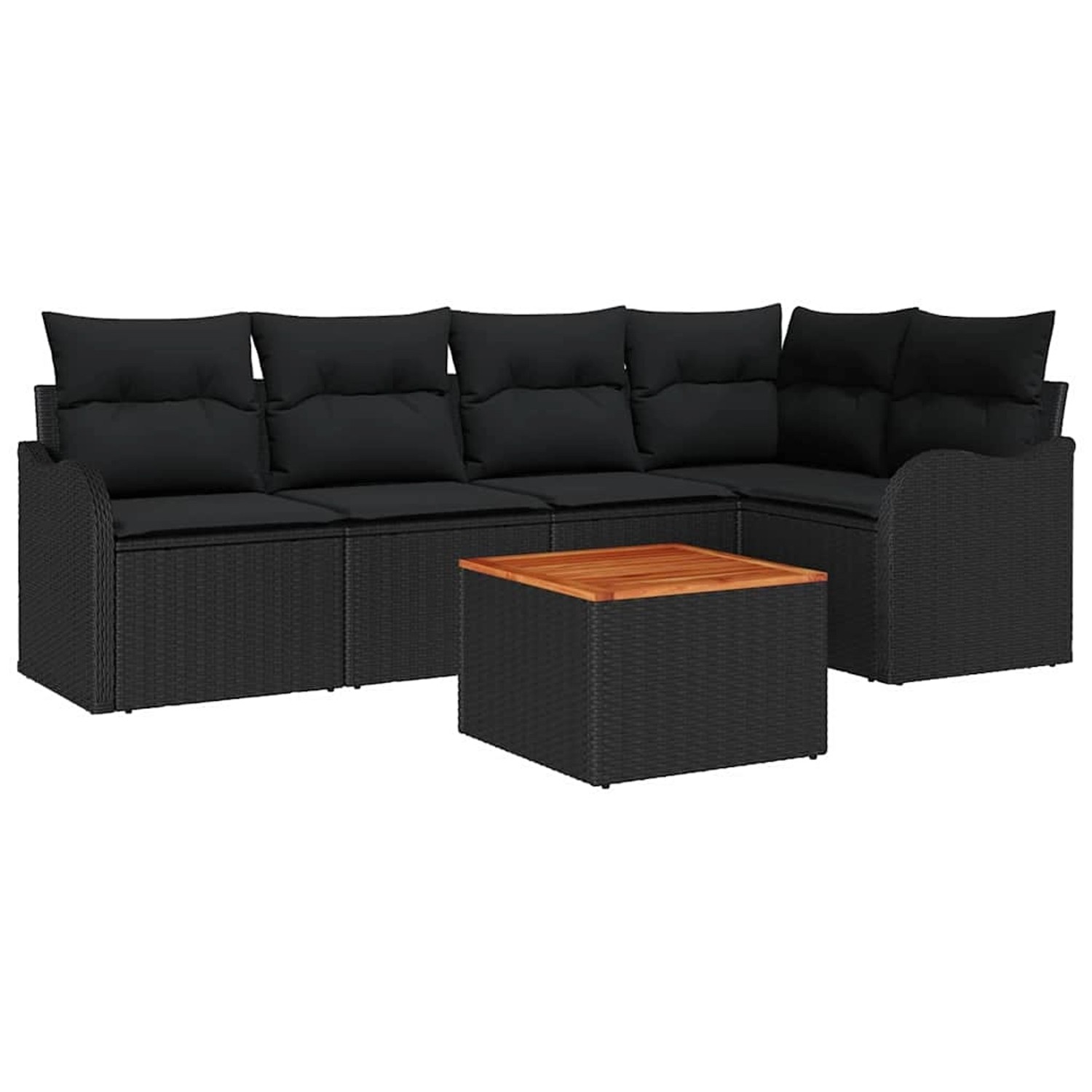 vidaXL Garten-Sofa-Set 6-Tlg Schwarz 3356126 günstig online kaufen