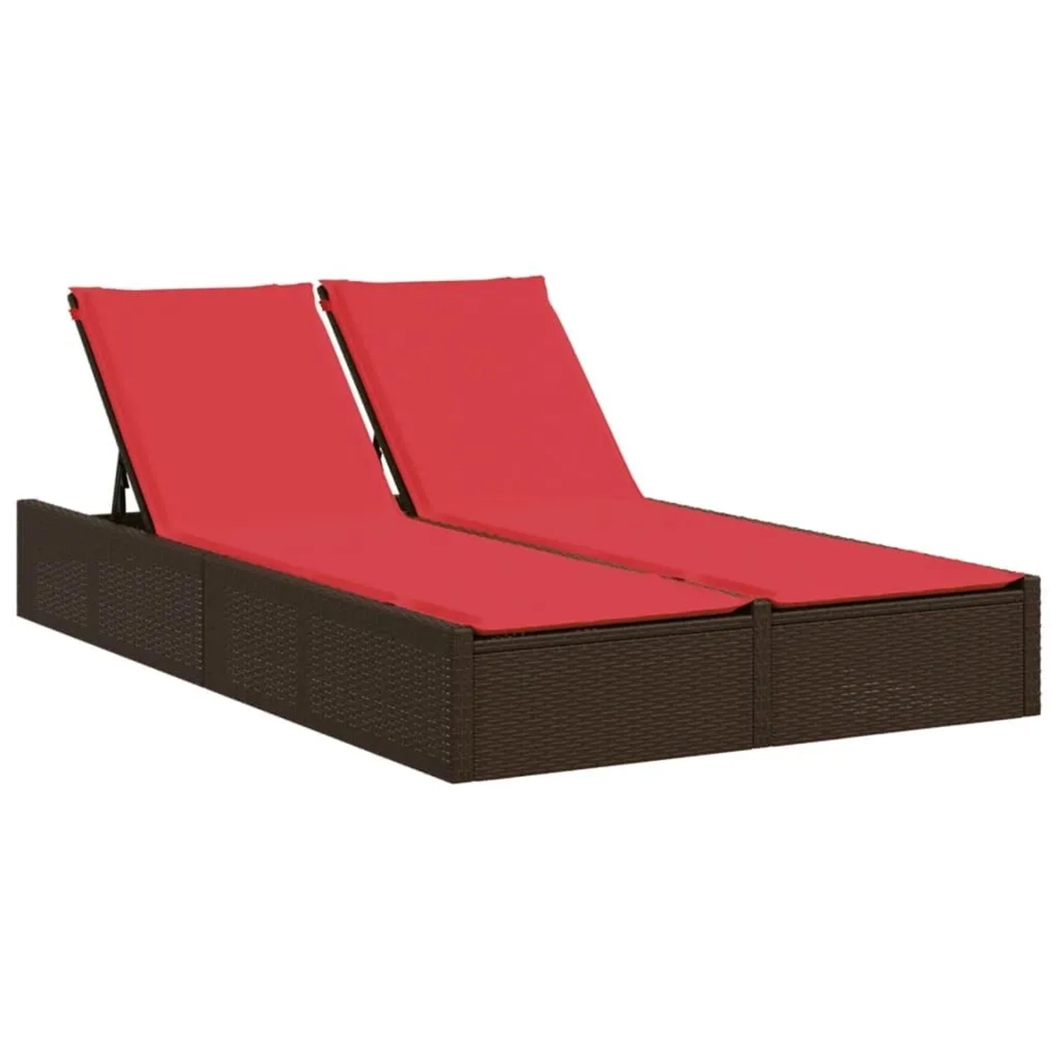 vidaXL Doppelte Sonnenliege mit Kissen Braun Poly-Rattan 368634 günstig online kaufen
