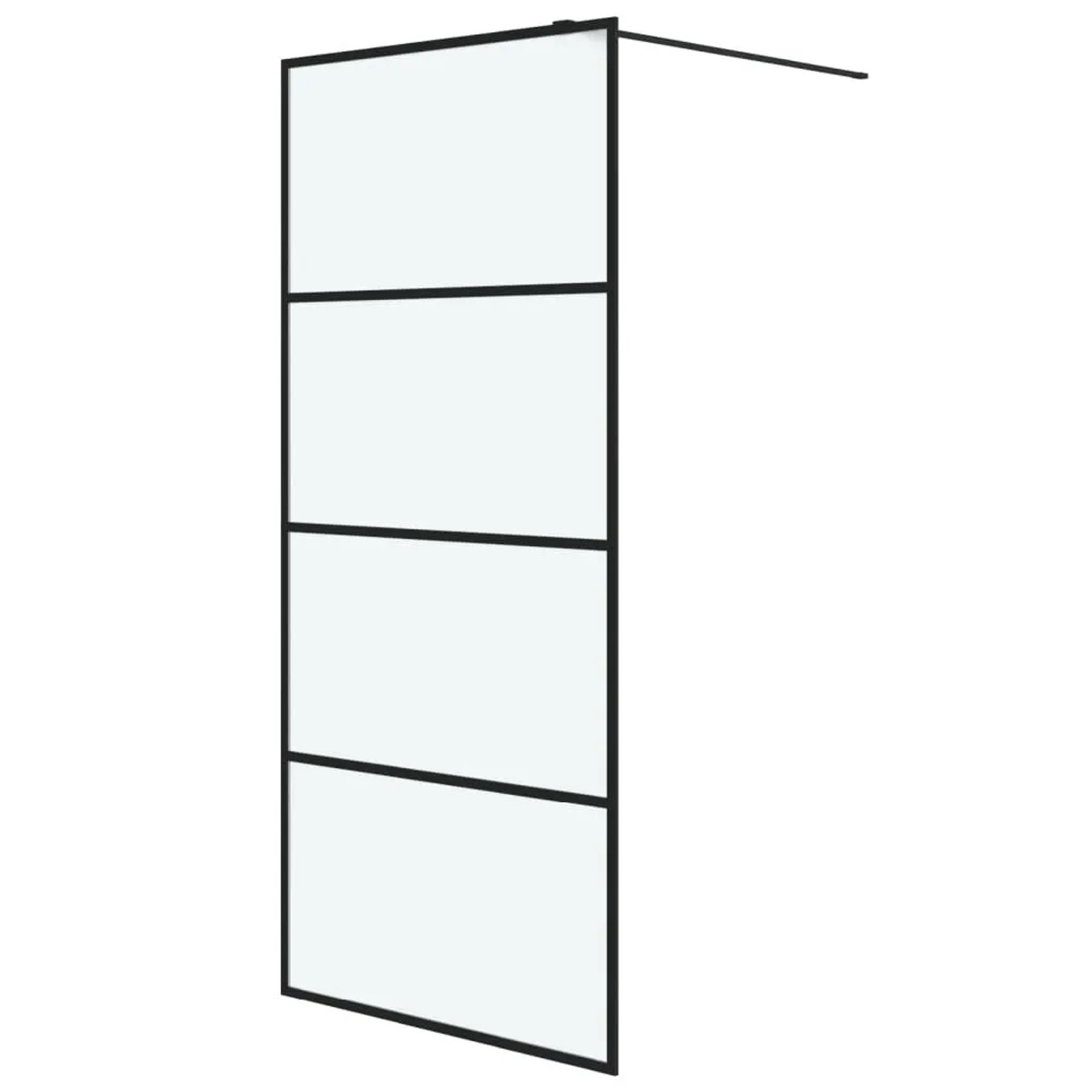 vidaXL Duschwand für Begehbare Dusche Schwarz 90x195cm Matt ESG-Glas 152131