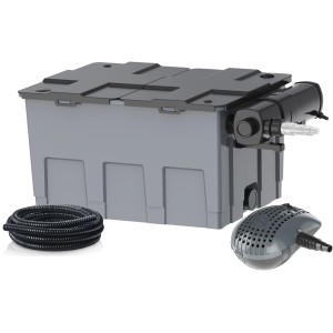 Heissner Durchlauffilter-Set FPU 24000 mit UVC-Klärer, Pumpe und Schlauch für Teiche bis 24.000 l.