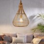 Eglo Amsfield Pendelleuchte aus Bambus, naturfarben, Ø 35 cm. Hängelampe im Boho-Stil für Wohnzimmer und Esszimmer.