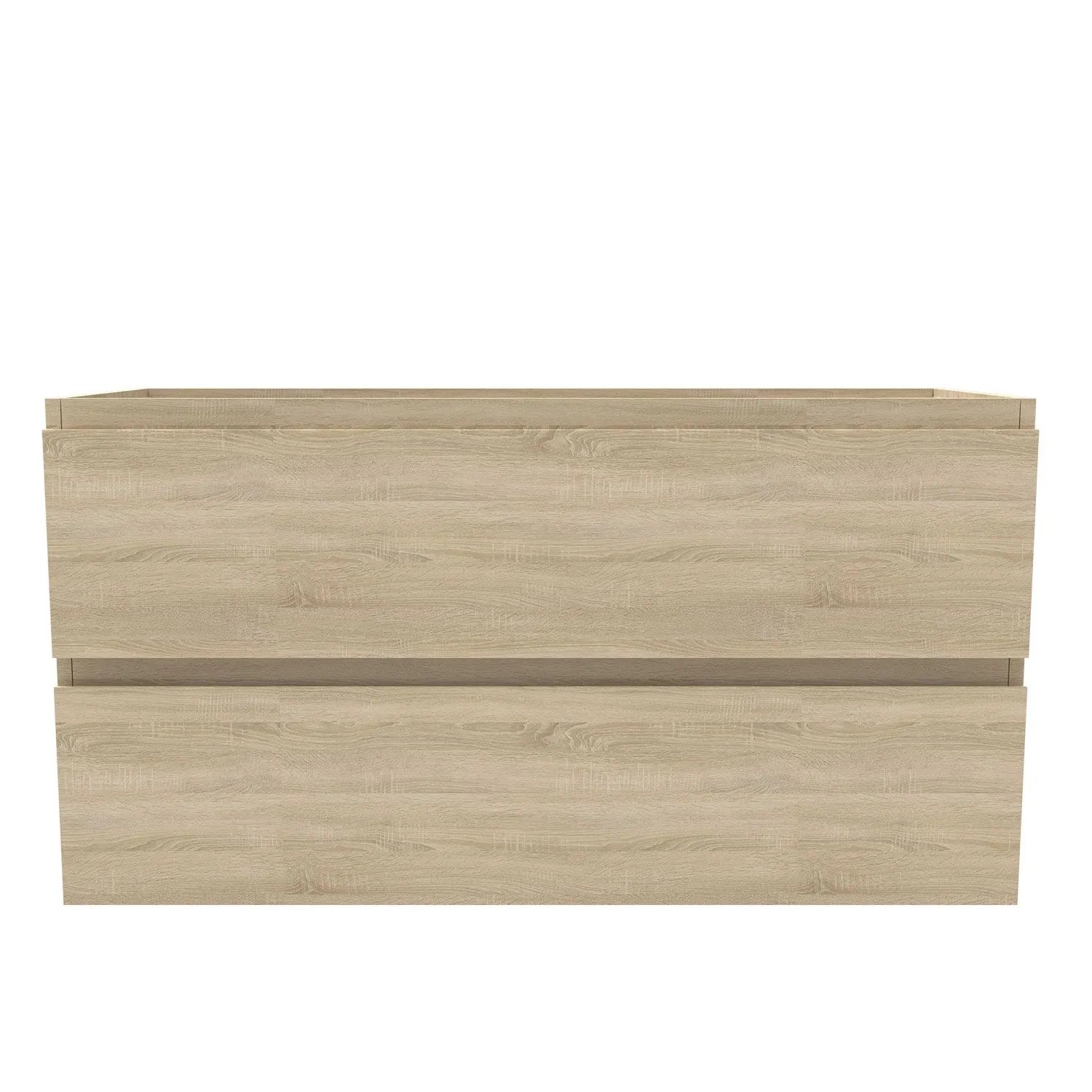 Duschparadies Waschbeckenunterschrank Y244X in matter Eiche, 99cm breit, mit 2 Schubladen. Modernes Badmöbel.