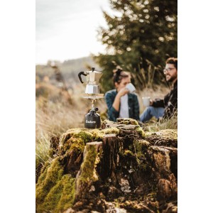 Enders Kartuschen-Gaskocher Olymp mit Espressokocher beim Camping.