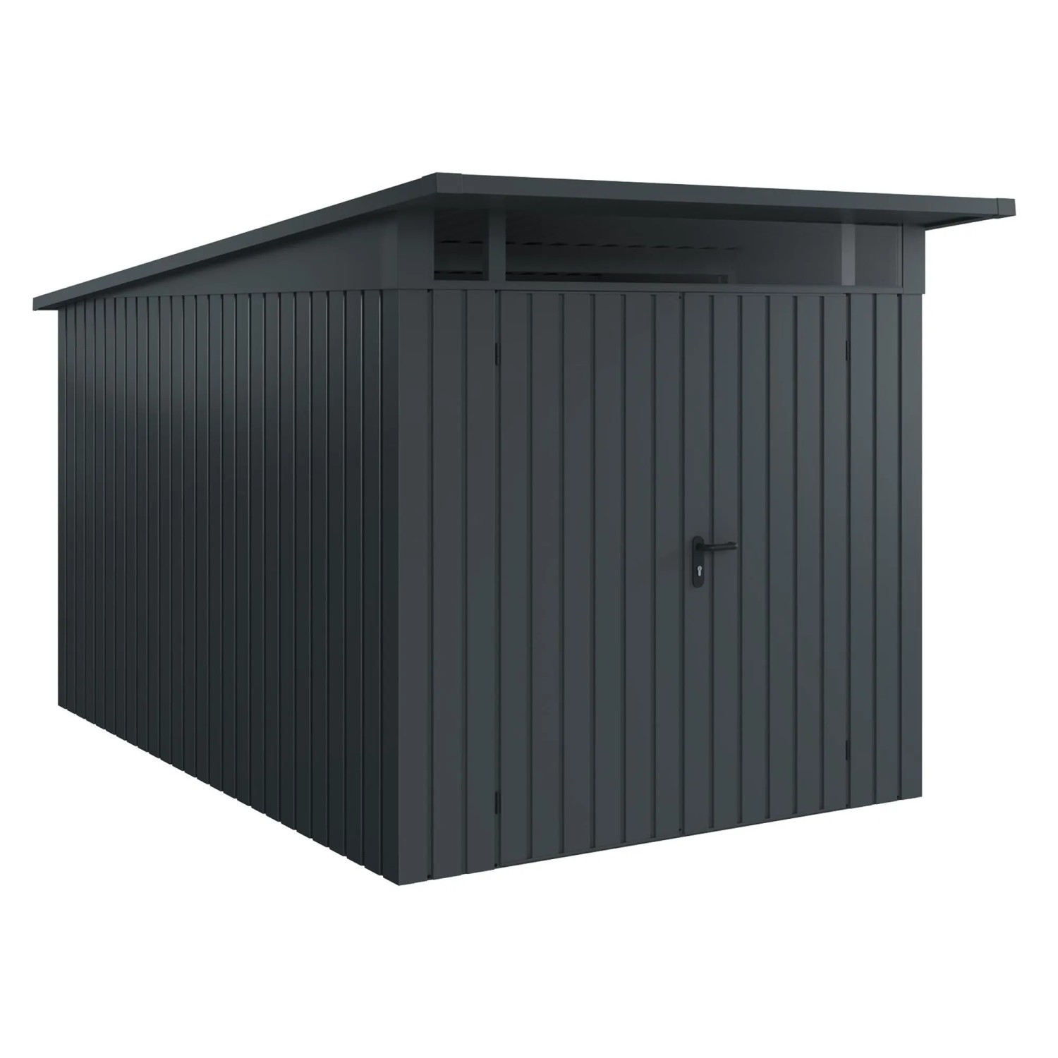 EcoStar Gerätehaus Euroline Pultdach 229 cm x 358 cm Anthrazitgrau 2-flg.