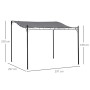 Graue Outsunny Pergola Gazebo aus Metall und Polyester, 297x297 cm. Markise mit geschwungenem Dach.