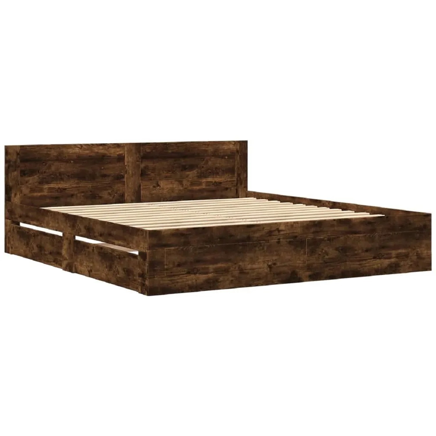 vidaXL Bettgestell mit Kopfteil Räuchereiche 180x200 cm Holzwerkstoff 32955 günstig online kaufen