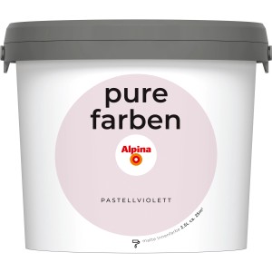 Eimer Alpina Wandfarbe Pure Farben Pastellviolett, matte Innenfarbe.