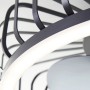 Detailaufnahme: Schwarze LED-Deckenleuchte Capo mit Ventilator, Ø 48 cm.
