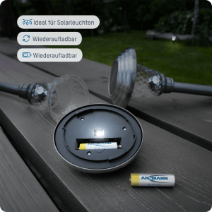 ANSMANN Akku AA Mignon 800 MAH 1,2V NiMH für Solarlampen 6 Stk Wiederaufladbar