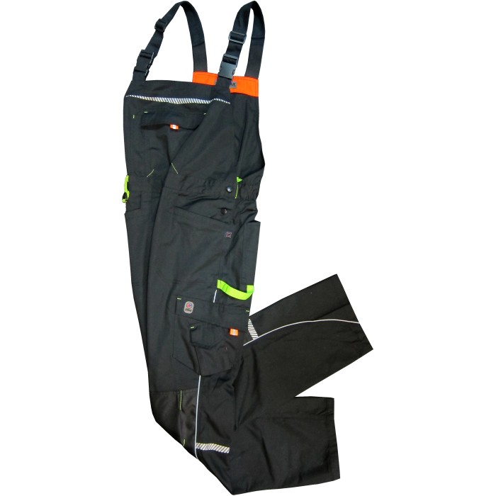 Premium Arbeitshose Schwarz/neon-gelb – Mit Stretchbund, Cordura-Verstärkung & Vielen Taschen