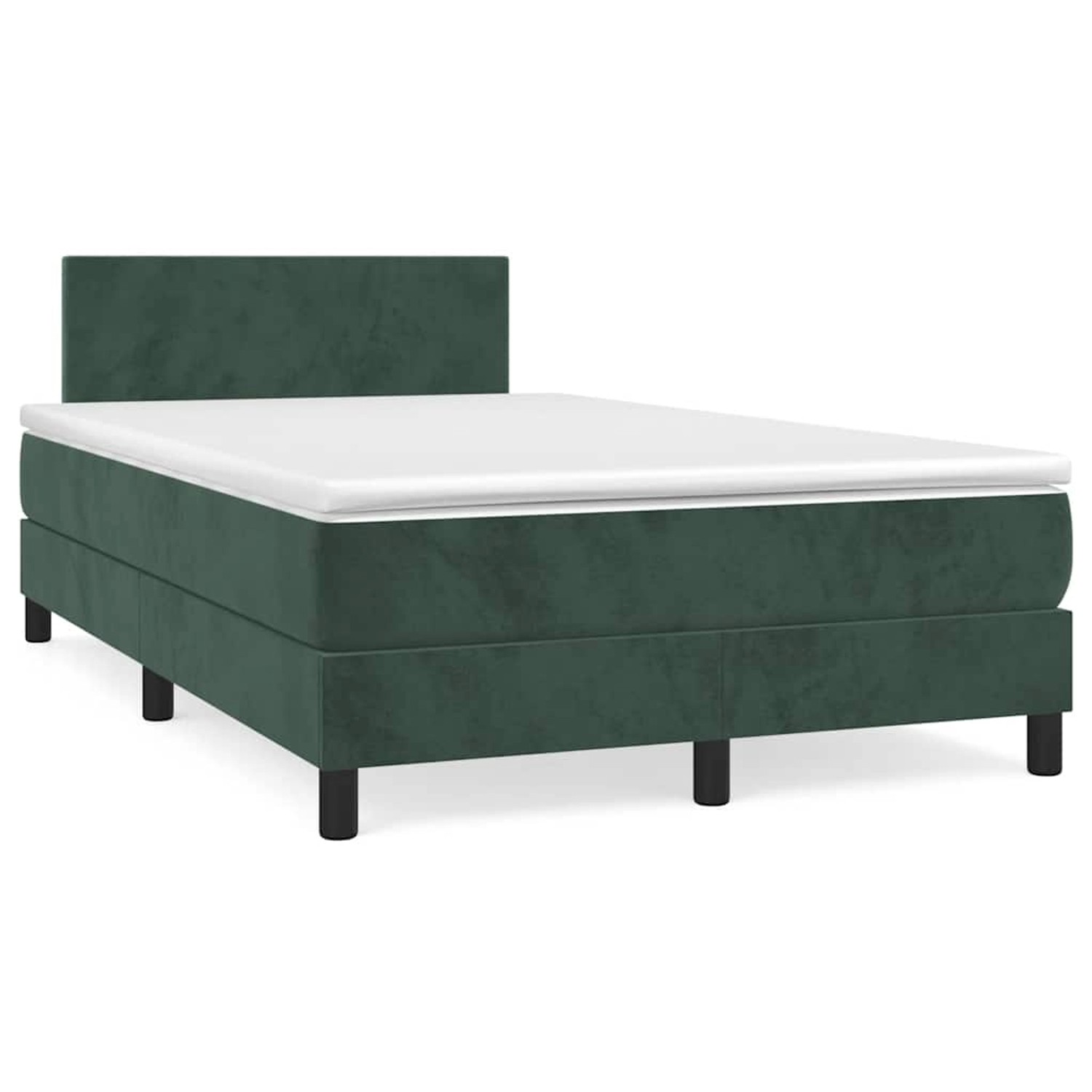 vidaXL Boxspringbett mit Matratze & LED Dunkelgrün 120x190 cm Samt 3270144 günstig online kaufen