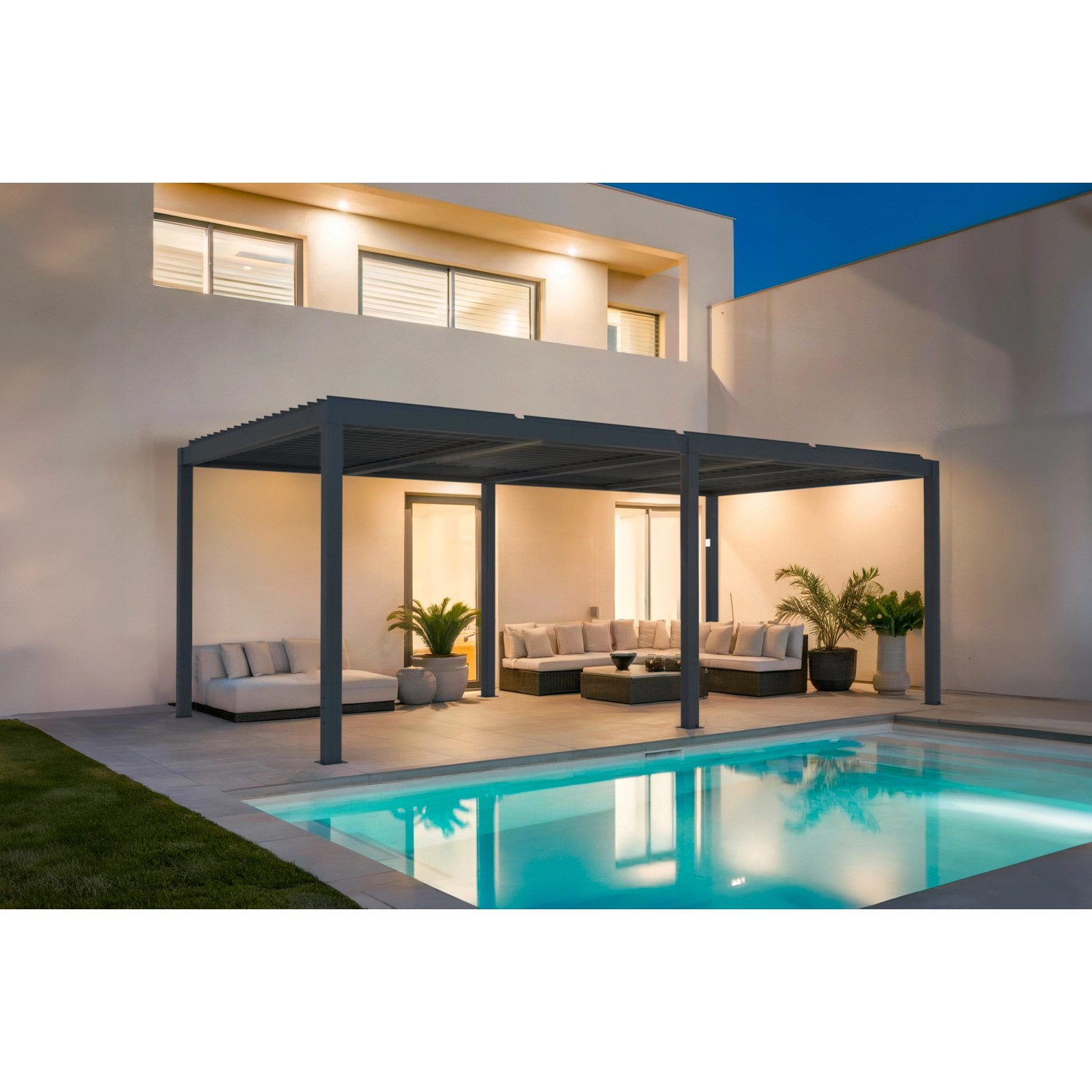 Cazeboo Santa 6X3M Graue Bioklimatische Elektrische Pergola Aus Aluminium günstig online kaufen