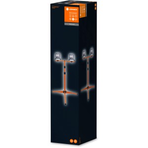 Verpackung des Ledvance LED-Arbeitslicht Worklight Tripod mit Stativ, 2 x 20 W, 4000 K.