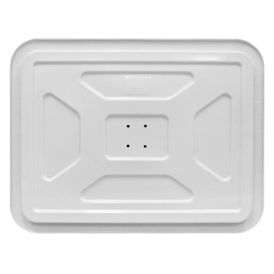 Rückseite des rechteckigen Verkehrsspiegels (40x60 cm) von ECD Germany mit Halterung.