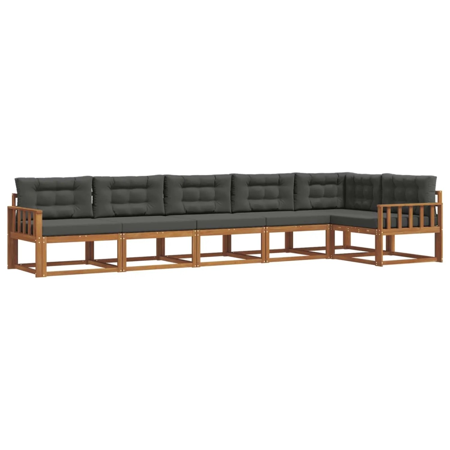 vidaXL Outdoor-Sofagarnitur mit Kissen 6-Tlg Natur und Anthrazit 3367645