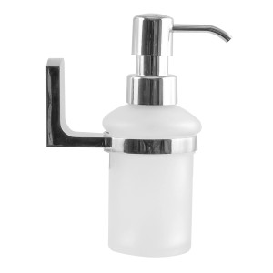 Spirella Taku Seifenspender, Glas, Edelstahl, Schwarz Matt, 6,5x10,3x16,2cm.